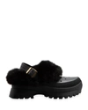 Stella Mccartney Black Fur Free Fur Trace Clogs In Black