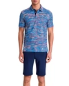 Bugatchi Men's Digital-print Polo Shirt In Classic Blue