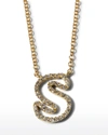 ALBERT MALKY 18K YELLOW GOLD DIAMOND INITIAL "S" NECKLACE,PROD243320062