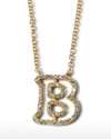 ALBERT MALKY 18K YELLOW GOLD DIAMOND INITIAL "B" NECKLACE,PROD243320059