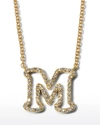 ALBERT MALKY 18K YELLOW GOLD DIAMOND INITIAL "M" NECKLACE,PROD243320063