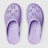Gucci Purple Perforated G Platform Loafers In 浅紫色橡胶