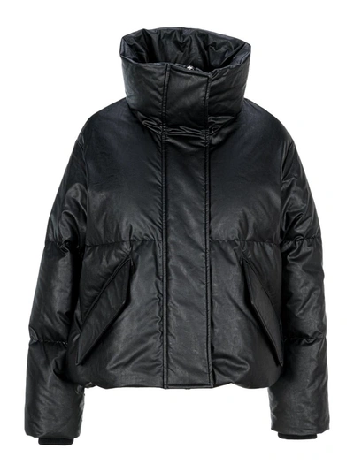 Mm6 Maison Margiela Cropped Puffer Jacket In Black