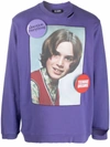 Raf Simons Purple Distressed 'teenage Dreams' Sweatshirt In 紫色