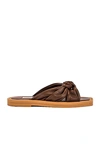 Jimmy Choo Tropica Knotted Leather Flat Sandals In Bronzed