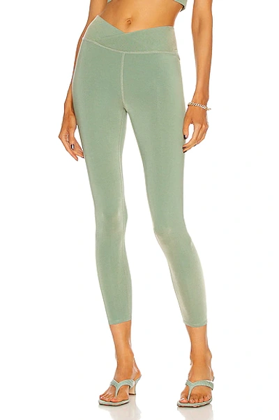 Twenty Montreal Active Colorsphere 7/8 High Waist Cross Over Legging In Soap Nut,soft Grass