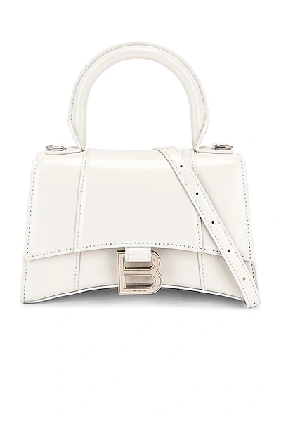 Balenciaga Hourglass Small Textured-leather Tote In Chalky White