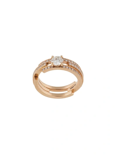 Maison Dauphin 18kt Rose Gold Full Set Diamond Triple Ring