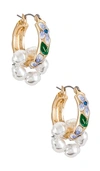 Petit Moments Baroque Earrings In Metallic Gold,blue