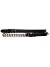 Alexander Mcqueen Chain-trimmed Leather Belt In Black