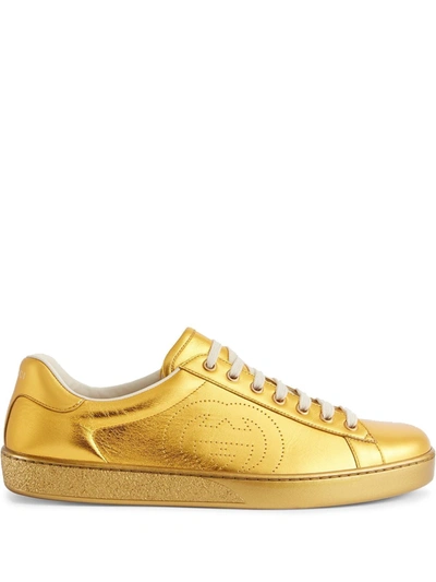GUCCI ACE METALLIC LOW-TOP SNEAKERS 