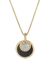 DAVID YURMAN 18KT YELLOW GOLD DY ELEMENTS CONVERTIBLE ONYX AND DIAMOND NECKLACE