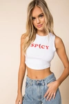 Superdown Dulce Cropped Tee In White & Red