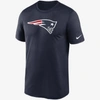 Nike Men's Big And Tall Navy New England Patriots Logo Essential Legend Performance T-shirt In Blue