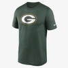 Nike Green Green Bay Packers Legend Logo Performance T-shirt In Green
