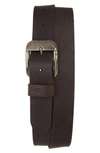 Allsaints Sculpted Buckle Leather Belt In Anthracite