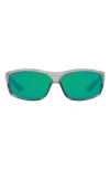 Costa Del Mar 65mm Polarized Sunglasses In Shiny Silver