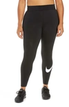 Nike Essentials Swoosh Leggings In Black In Black/ White