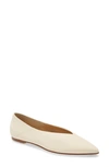 Aeyde 'moa' Choked-up Leather Flats In Creamy Nappa Leather