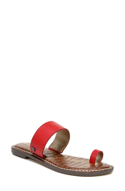 Sam Edelman Gorgene Slide Sandal In Cherry Leather
