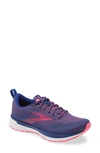 Brooks Revel 4 Hybrid Running Shoe In Blue/ Ebony/ Pink