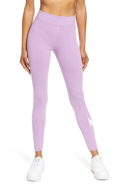 Nike Sportswear Swoosh Leggings In Violet Shock/ White