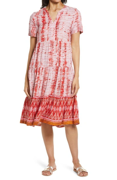 Beachlunchlounge Coley Print Tiered Shift Dress In Nocolor