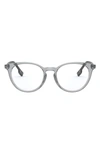 Burberry 51mm Round Optical Glasses In Transparent Grey