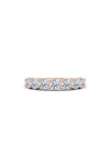 Hautecarat Half Round Cut Lab-created Diamond 14k Gold Eternity Band Ring In Rose Gold