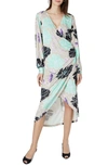 Emilia George Maternity The Selina Printed High-low Dress In Grey Bloom Print