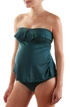 Cache Coeur Bloom Tankini Maternity Swimsuit In Emerald