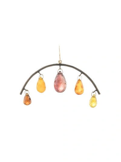 Dalila Barkache 14kt Yellow Gold Multi Tourmaline Drop Earring In 彩色