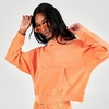Nike Women's Cotton Acid Wash Hoodie In Atomic Orange/black