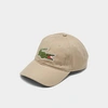 Lacoste Contrast Strap And Oversized Crocodile Hat In Tan