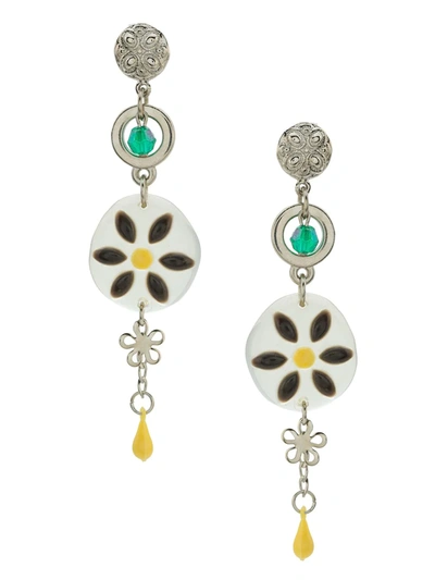 Amir Slama Flower Earrings In Nude