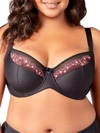 Elila Blossom Side Support Balcony Bra In Black