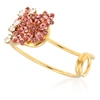 BURBERRY BURBERRY CRYSTAL DAISY BRASS CUFF IN CORAL PINK
