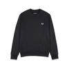 Fred Perry Midnight Blue Cotton Blend Sweatshirt In Blue