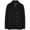 DOLCE & GABBANA BLACK DOUBLE-BREASTED WOOL PEACOAT,4047415