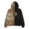 Dolce & Gabbana Leopard-print Spliced Dg Logo Hoodie In Black