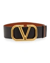 VALENTINO GARAVANI VLOGO 70MM WIDE BOX LEATHER BELT,PROD235150104