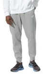Nike Sportswear Club Tapered Fleece-back Cotton-blend Jersey Sweatpants In Dark Grey/white