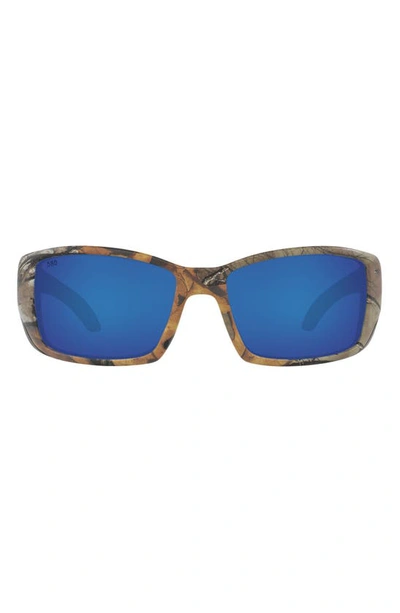 Costa Del Mar 62mm Rectangular Polarized Sunglasses In Green