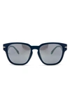 Mita Key West 55mm Square Sunglasses In Matte Dk Blue/ Silver Mirror