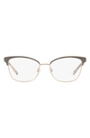 Michael Kors 51mm Cat Eye Optical Glasses In Matte Gunmetal