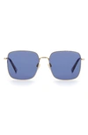 Levi's 56mm Square Sunglasses In Gold Grey/ Blue