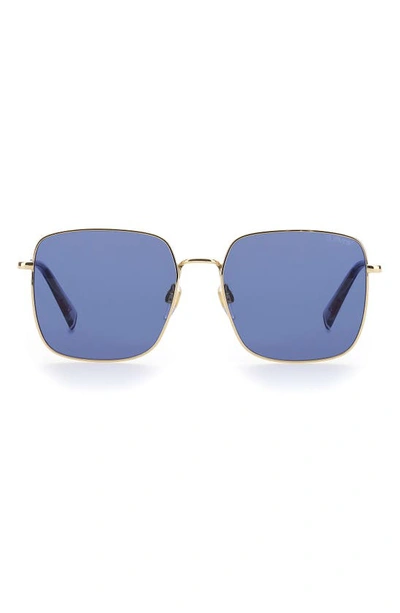 Levi's 56mm Square Sunglasses In Gold Grey/ Blue