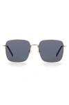 Levi's 56mm Square Sunglasses In Gold Copper/ Grey