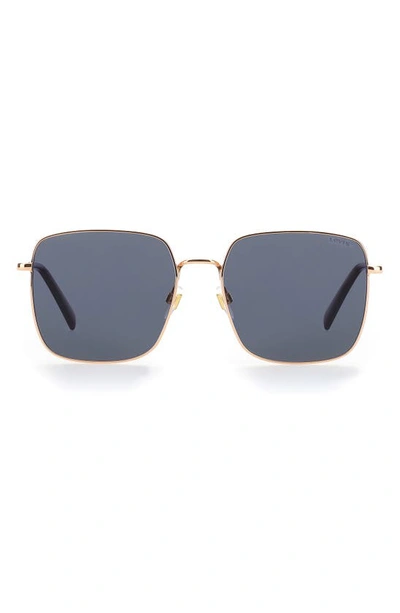 Levi's 56mm Square Sunglasses In Gold Copper/ Grey