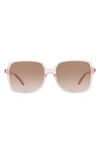 Michael Kors 56mm Gradient Square Sunglasses In Transparent Pink